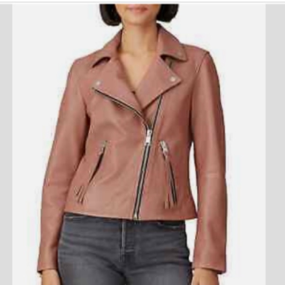 $-drop need to sale I’ve grown!! AllSaints leather Dalby jacket euc size 2